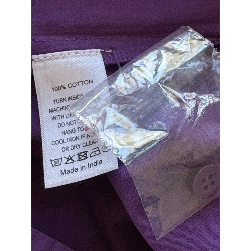 NWT Never A Wallflower Purple Smocked Waist Romper Size Large Cotton Puff Sleeve - Picture 8 of 8
